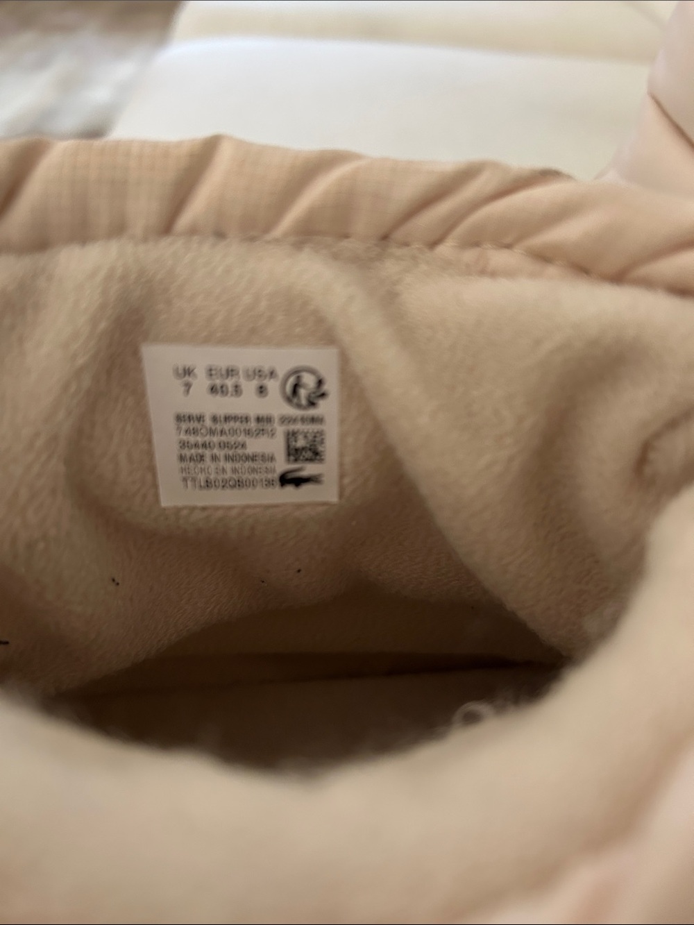 Lacoste Women's Serve Slipper Mid Bootie OFF WHT/LT BRW, size 8, NWT No box - Picture 12 of 12